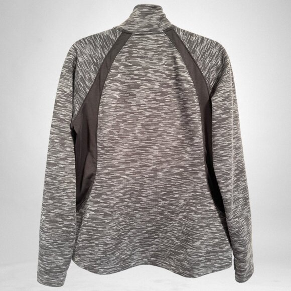 Tek Gear women's full zip jacket - gray space dye w/black insert - Picture 4 of 8